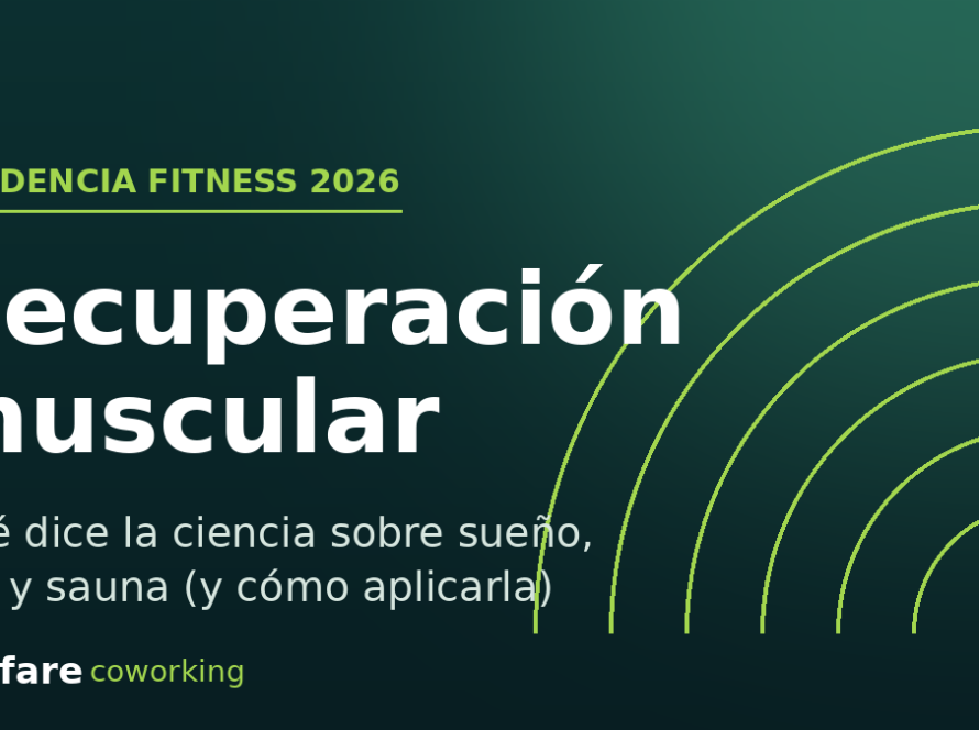 Gráfica de Welfare sobre recuperación muscular como tendencia fitness de 2026, con referencia al sueño, el frío y la sauna